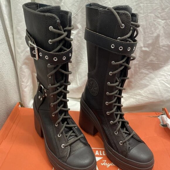 Converse Chuck 70 De Luxe Heel Leather Boot US W7 Black - Picture 6 of 11